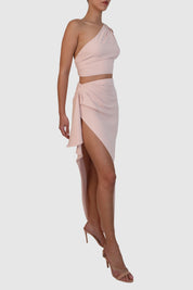 Crop Top and Skirt Set with Versatile Hook Detailing
